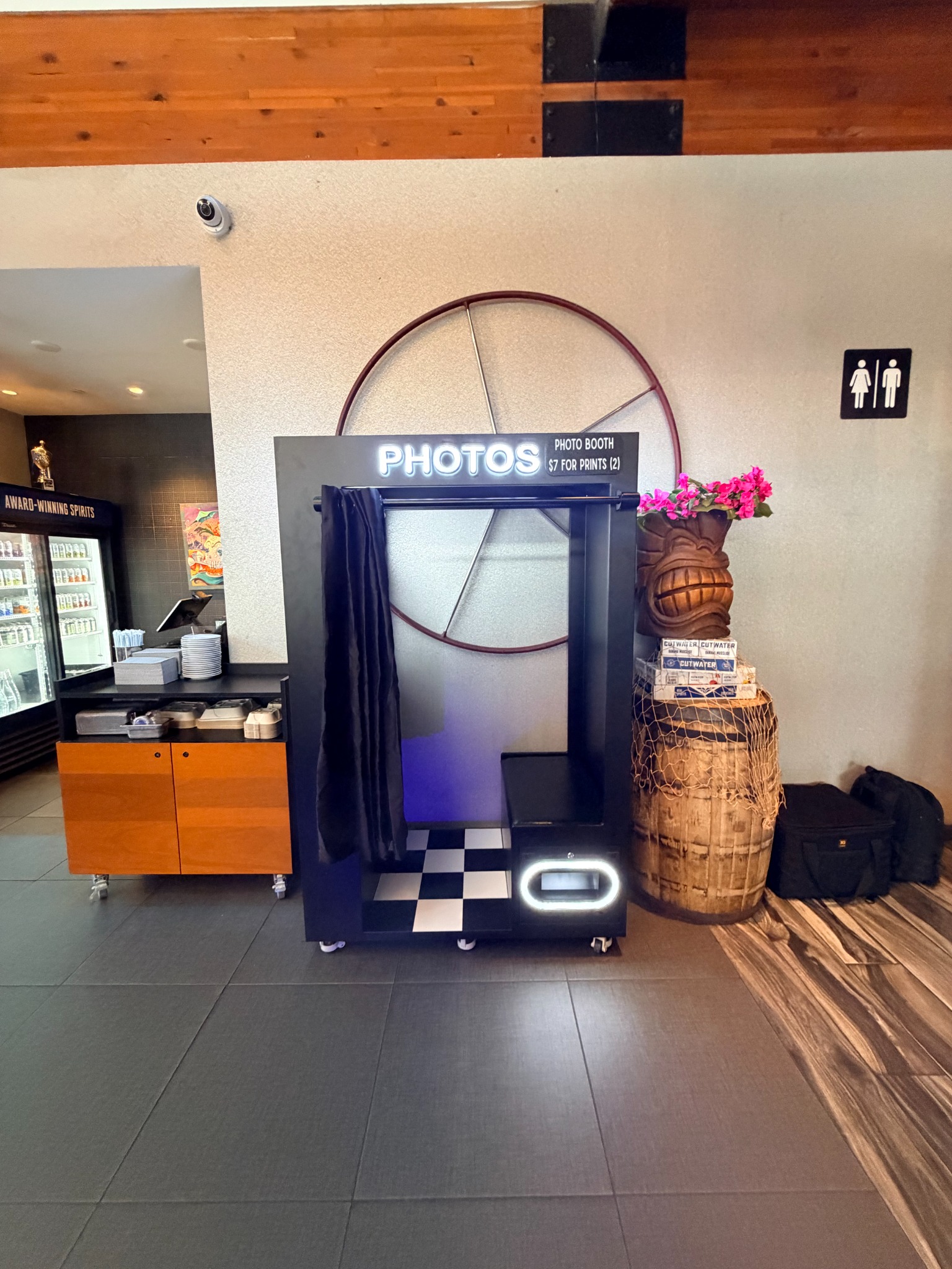 KPTZ classic photo booth in a busy San Diego venue
